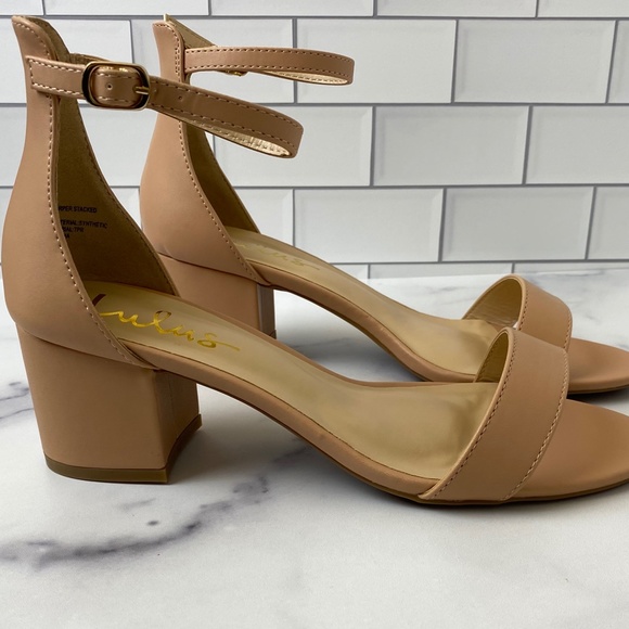 Ankle Strap Heels Almond Open Toe - Picture 2 of 8